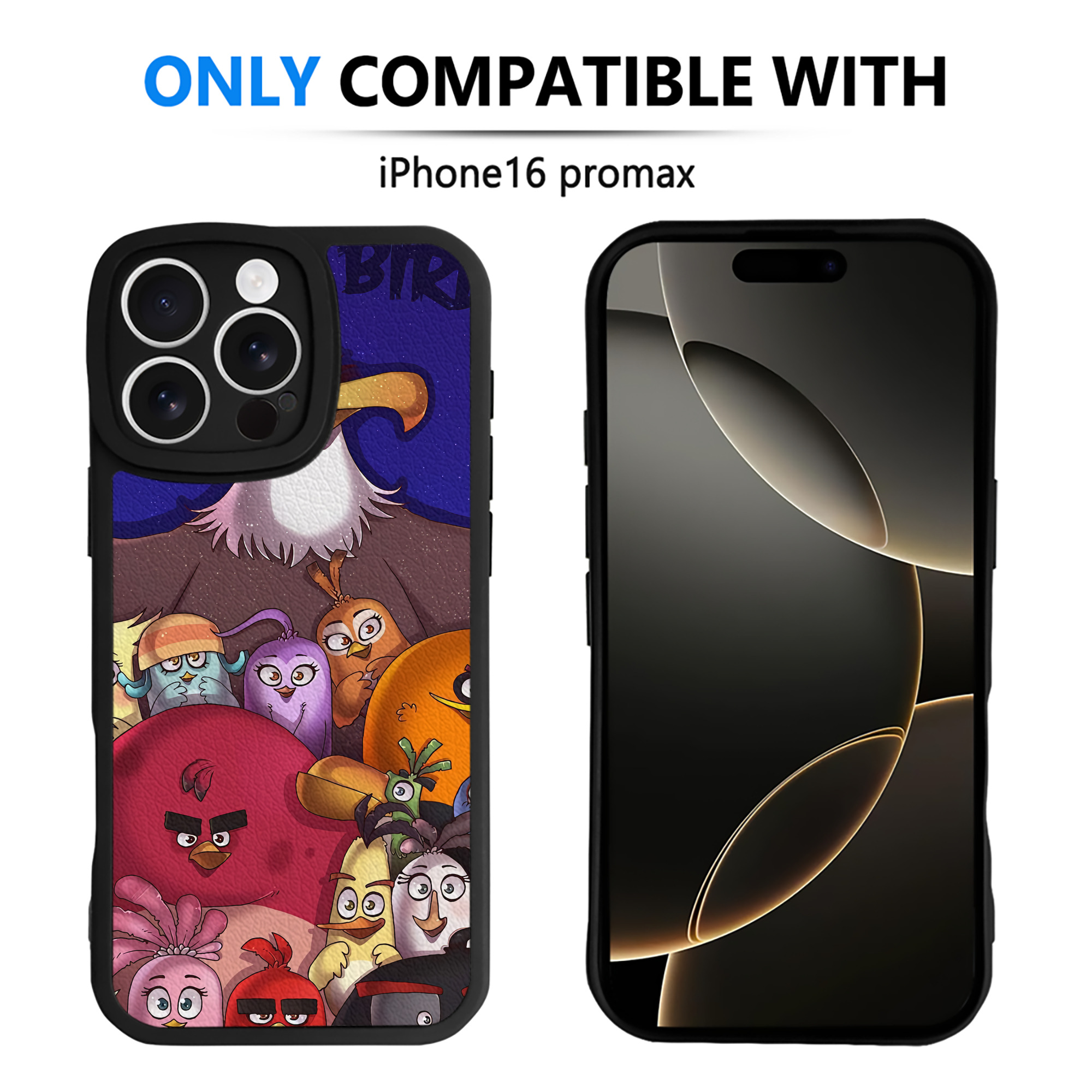 （画像用） Angry Birds アングリーバード 【iPhone 16シリーズ対応】シリコンスマホケース（レザー調） 材質：シリコン